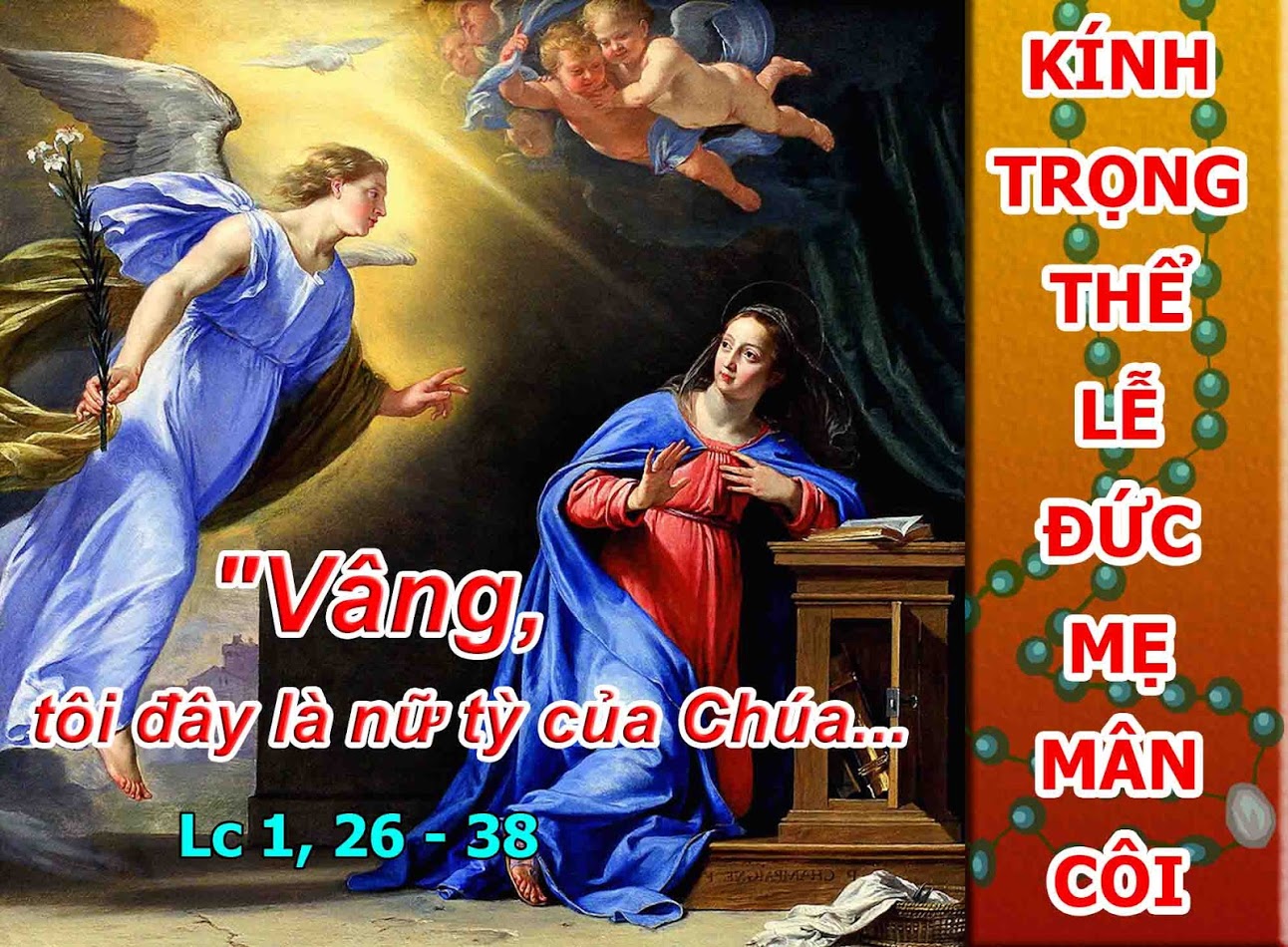 Chúa Nhật 07/10/2018 – Chúa Nhật tuần 27 Thường Niên năm B: Kính trọng thể ĐỨC MẸ MÂN CÔI. – Xin Vâng.